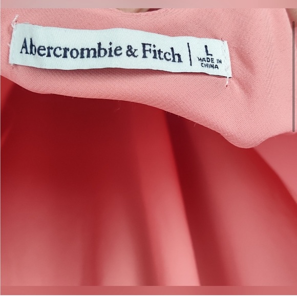 Abercrombie & Fitch Halter Ruched Mini‎ Dress Coral Pink Size Large - Picture 5 of 8